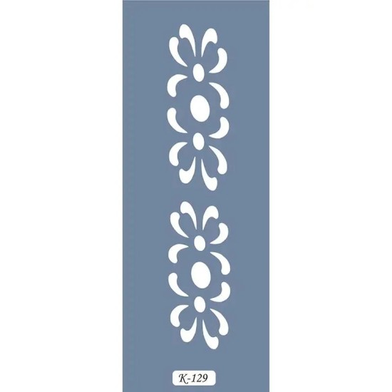K129 6x20 Bordür Model Çiçek Desenli Stencil