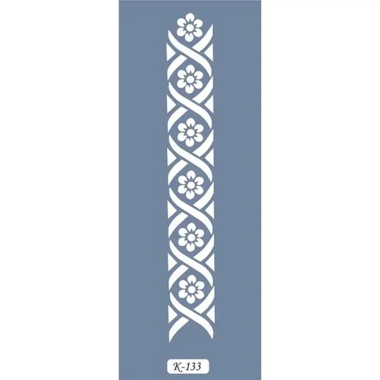 K133 6x20 Bordür Model Çiçek Bordür Stencil