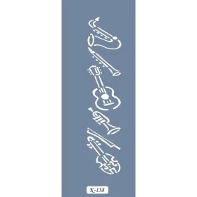 K138 6x20 Bordür Model Müzik Enstrümanı Stencil
