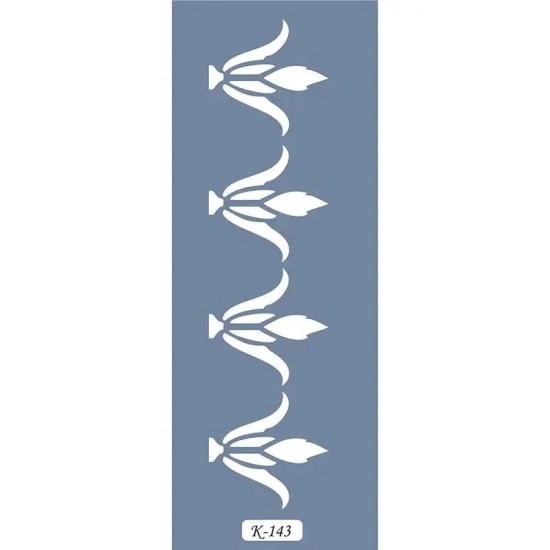 K143 6x20 Bordür Model Çiçek Desen Stencil