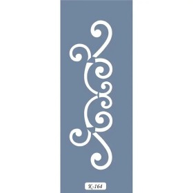 K164 6x20 Bordür Model Dekoratif Kıvrım Stencil