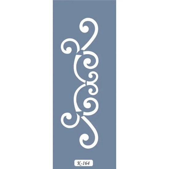 K164 6x20 Bordür Model Dekoratif Kıvrım Stencil