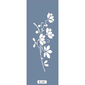 K167 6x20 Bordür Model Çiçek Desen Stencil