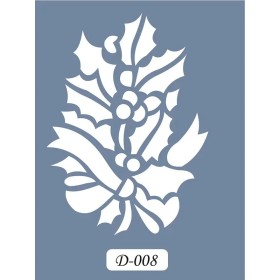 D08 Yılbaşı Çiçeği Model D Serisi Stencil 15x20cm