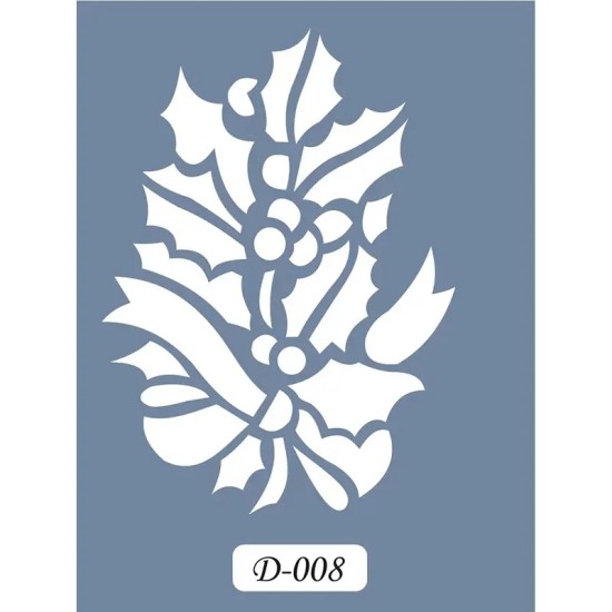 D08 Yılbaşı Çiçeği Model D Serisi Stencil 15x20cm