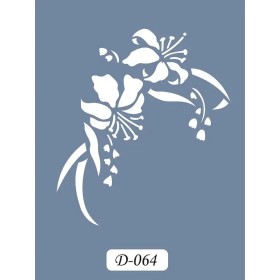 D64 Çiçek Model D Serisi Stencil 15x20cm