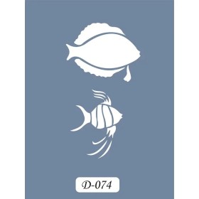 D74 Balık Model D Serisi Stencil 15x20cm