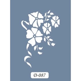 D87 Çiçek Model D Serisi Stencil 15x20cm