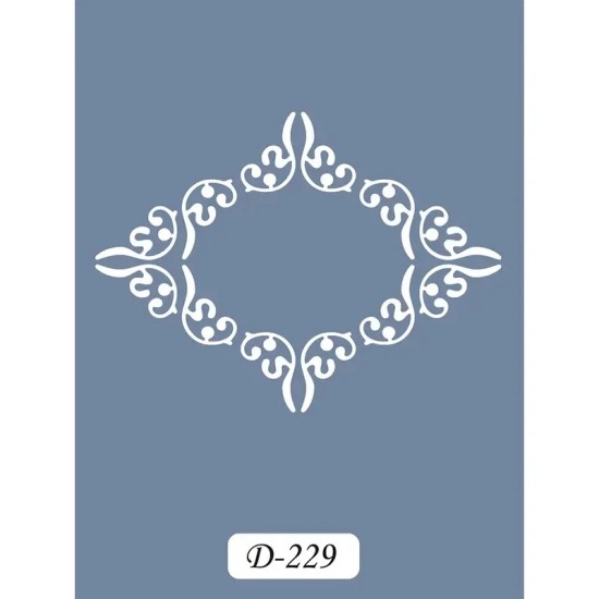 D229 Oval Çerçeve Model D Serisi Stencil 15x20cm