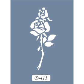 D411 Gül Model D Serisi Stencil 15x20cm