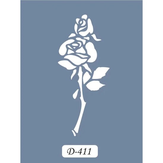 D411 Gül Model D Serisi Stencil 15x20cm