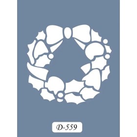 D559 Yılbaşı Çelenk Model D Serisi Stencil 15x20cm