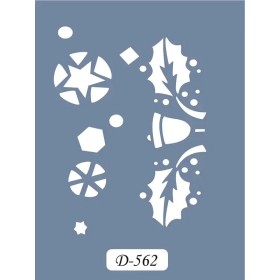 D562 Yılbaşı Süsü Model D Serisi Stencil 15x20cm