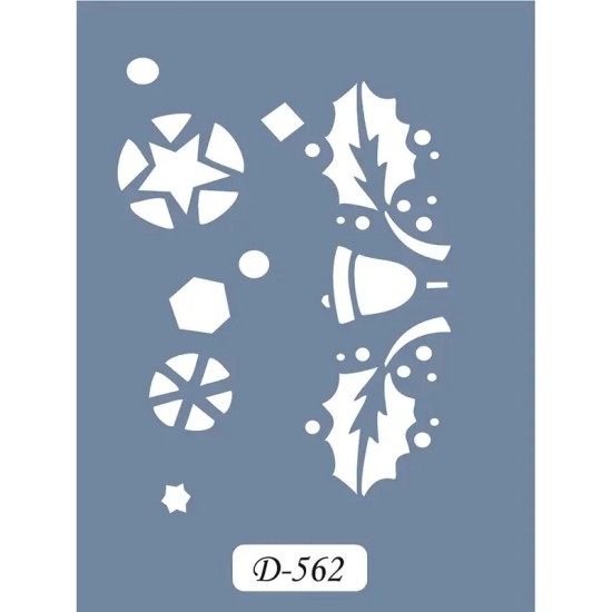 D562 Yılbaşı Süsü Model D Serisi Stencil 15x20cm