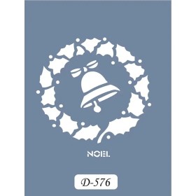 D576 Yılbaşı Çelenk Model D Serisi Stencil 15x20cm