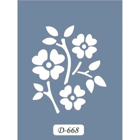 D668 Çiçek Model D Serisi Stencil 15x20cm