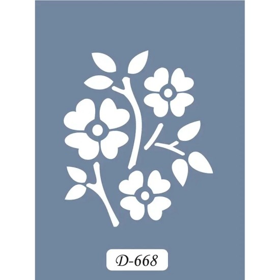 D668 Çiçek Model D Serisi Stencil 15x20cm