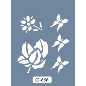 D686 Çiçek Model D Serisi Stencil 15x20cm