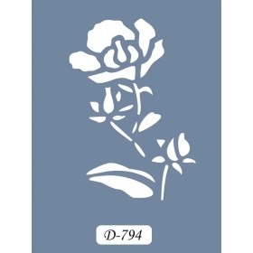 D794 Çiçek Model D Serisi Stencil 15x20cm