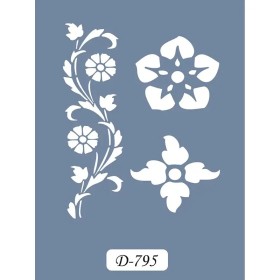 D795 Çiçek Model D Serisi Stencil 15x20cm