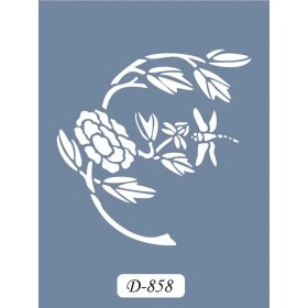 D858 Çiçek Model D Serisi Stencil 15x20cm