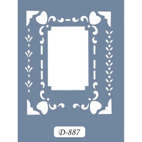 D887 Kalp Çerçeve Model D Serisi Stencil 15x20cm