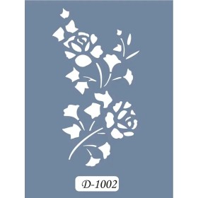 D1002 Gül Model D Serisi Stencil 15x20cm