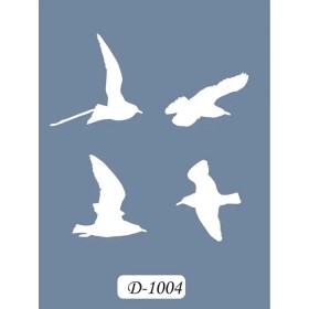 D1004 Kuş Model D Serisi Stencil 15x20cm
