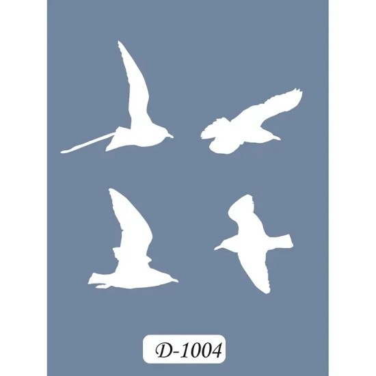 D1004 Kuş Model D Serisi Stencil 15x20cm