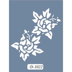 D1022 Çiçek Model D Serisi Stencil 15x20cm