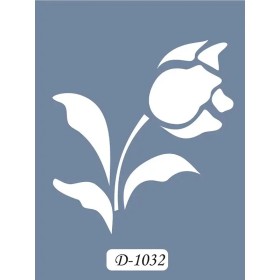 D1032 Çiçek Model D Serisi Stencil 15x20cm