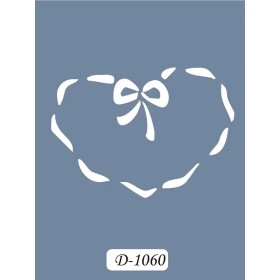 D1060 Fiyonk Kalp Model D Serisi Stencil 15x20cm