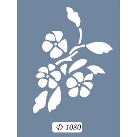 D1080 Çiçek Model D Serisi Stencil 15x20cm