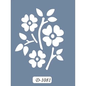 D1081 Çiçek Model D Serisi Stencil 15x20cm