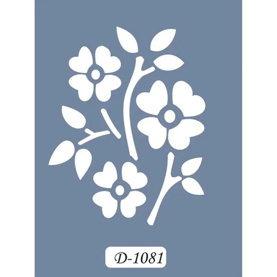 D1081 Çiçek Model D Serisi Stencil 15x20cm