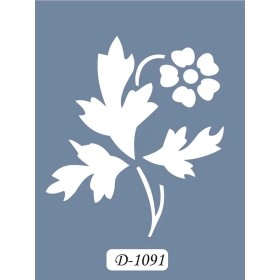 D1091 Çiçek Model D Serisi Stencil 15x20cm