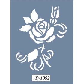 D1092 Gül Model D Serisi Stencil 15x20cm