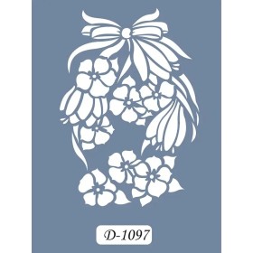 D1097 Çiçek Model D Serisi Stencil 15x20cm