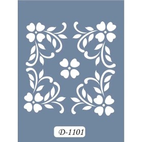 D1101 Çiçek Model D Serisi Stencil 15x20cm