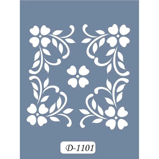 D1101 Çiçek Model D Serisi Stencil 15x20cm
