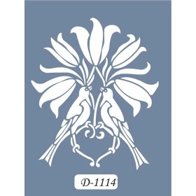 D1114 Kuş Lale Model D Serisi Stencil 15x20cm