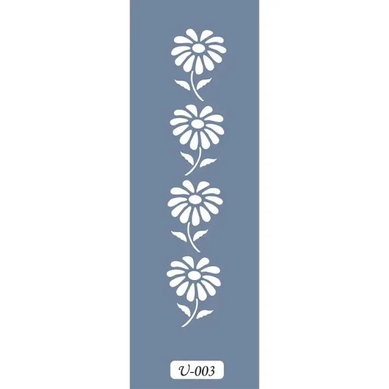 U03 Papatya Bordür Stencil 13x57cm