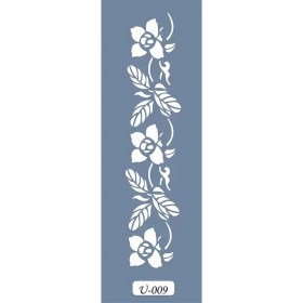 U09 Floral Bordür Stencil 13x57cm