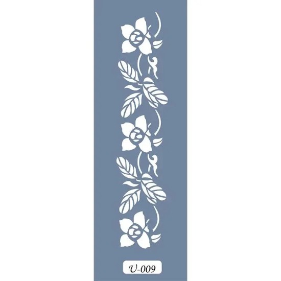 U09 Floral Bordür Stencil 13x57cm