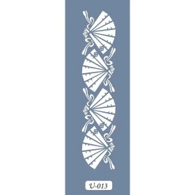 U13 Yelpaze Bordür Stencil 13x57cm