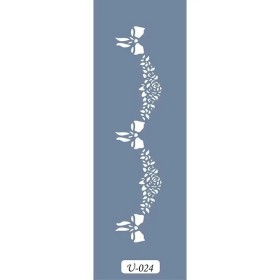 U24 Floral Bordür Stencil 13x57cm