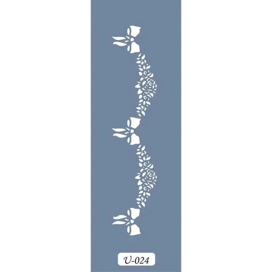 U24 Floral Bordür Stencil 13x57cm