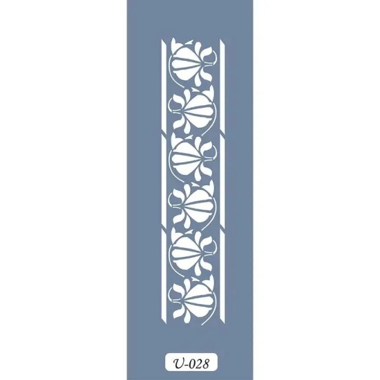 U28 Çiçek Bordür Stencil 13x57cm