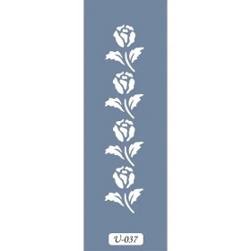 U37 Floral Bordür Stencil 13x57cm