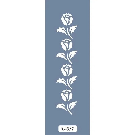 U37 Floral Bordür Stencil 13x57cm